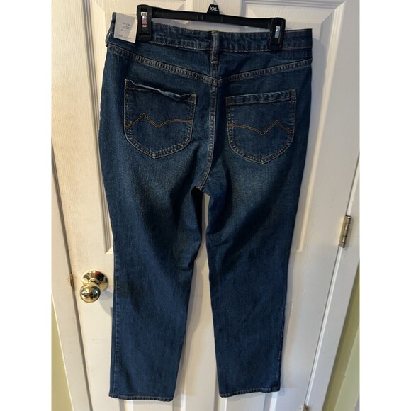 Cleo Wolf Jeans Womens 32x32 Blue Straight Leg High Rise Distressed stretch New - Picture 6 of 12